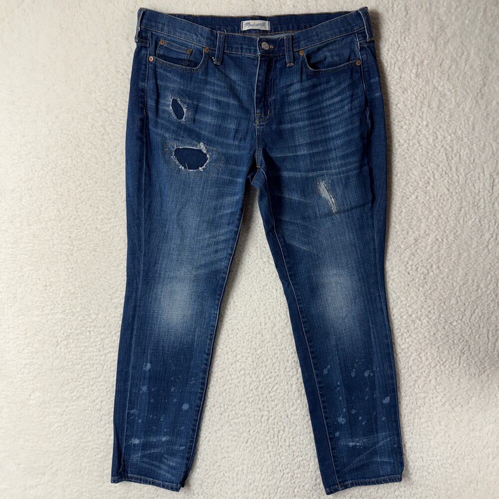 Madewell Womens 31 Slim Boyjean Rip Repair Edition Slouchy Boyfriend Denim Jeans